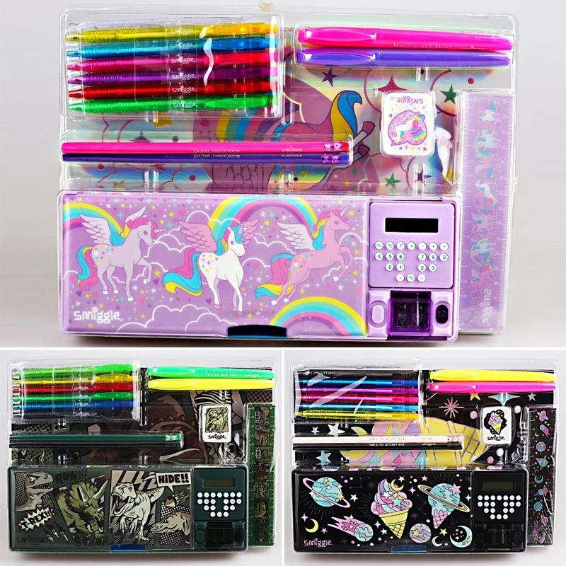 New Hot Selling Australia Smiggle Series Children School Supplies With Calculator Multifunctional Pencil Box Student Gift