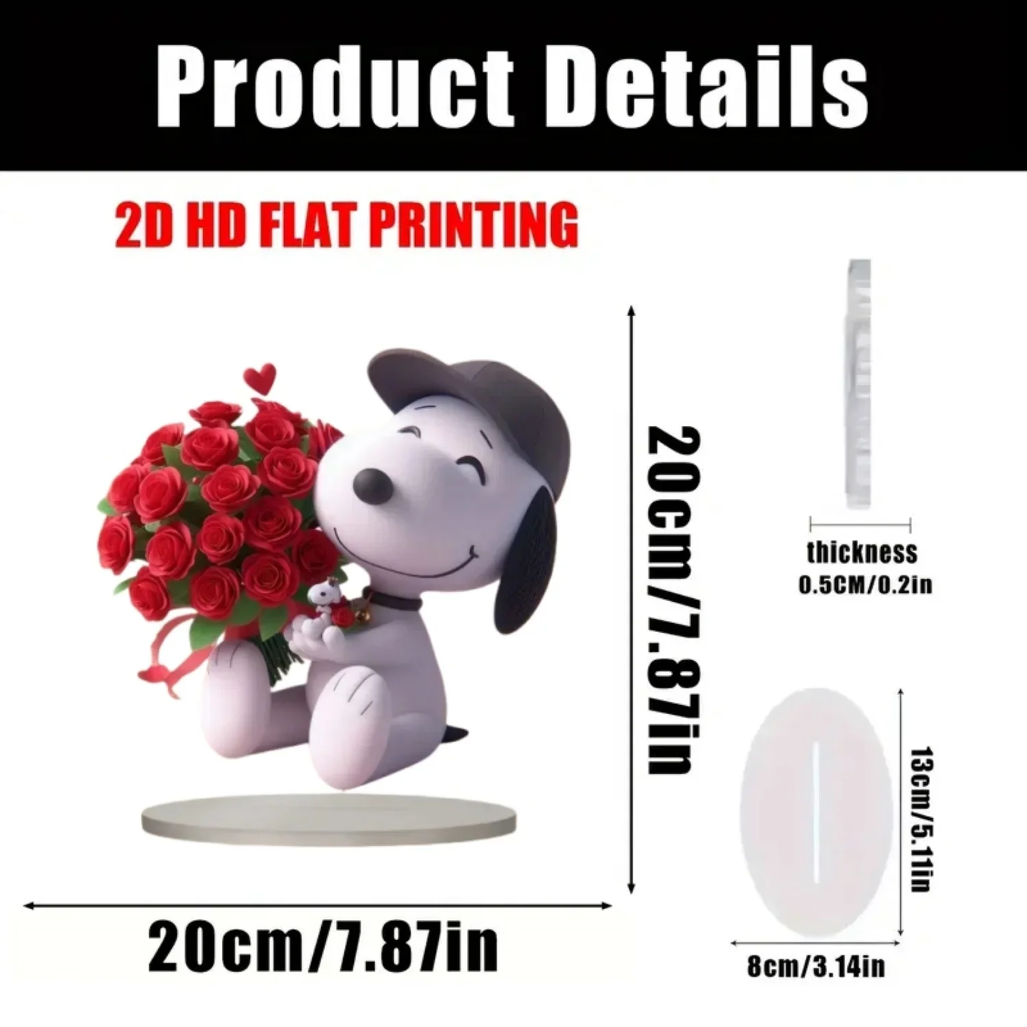 تمثال كلب جرو كرتوني، تمثال أكريليك مسطح 2D، المنزل، المكتب، الاستوديو، المقهى، الغرفة، علبة العرض، زخرفة الطاولة، هدية ديكور سطح المكتب