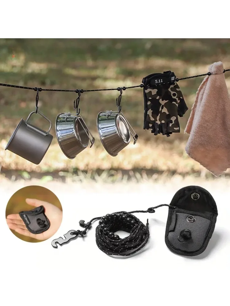 Corde à linge extensible de Camping en plein air de 3M, avec 12 Clips, coupe-vent, corde à linge extensible de voyage, ligne de chaussettes suspendue, corde de séchage du linge