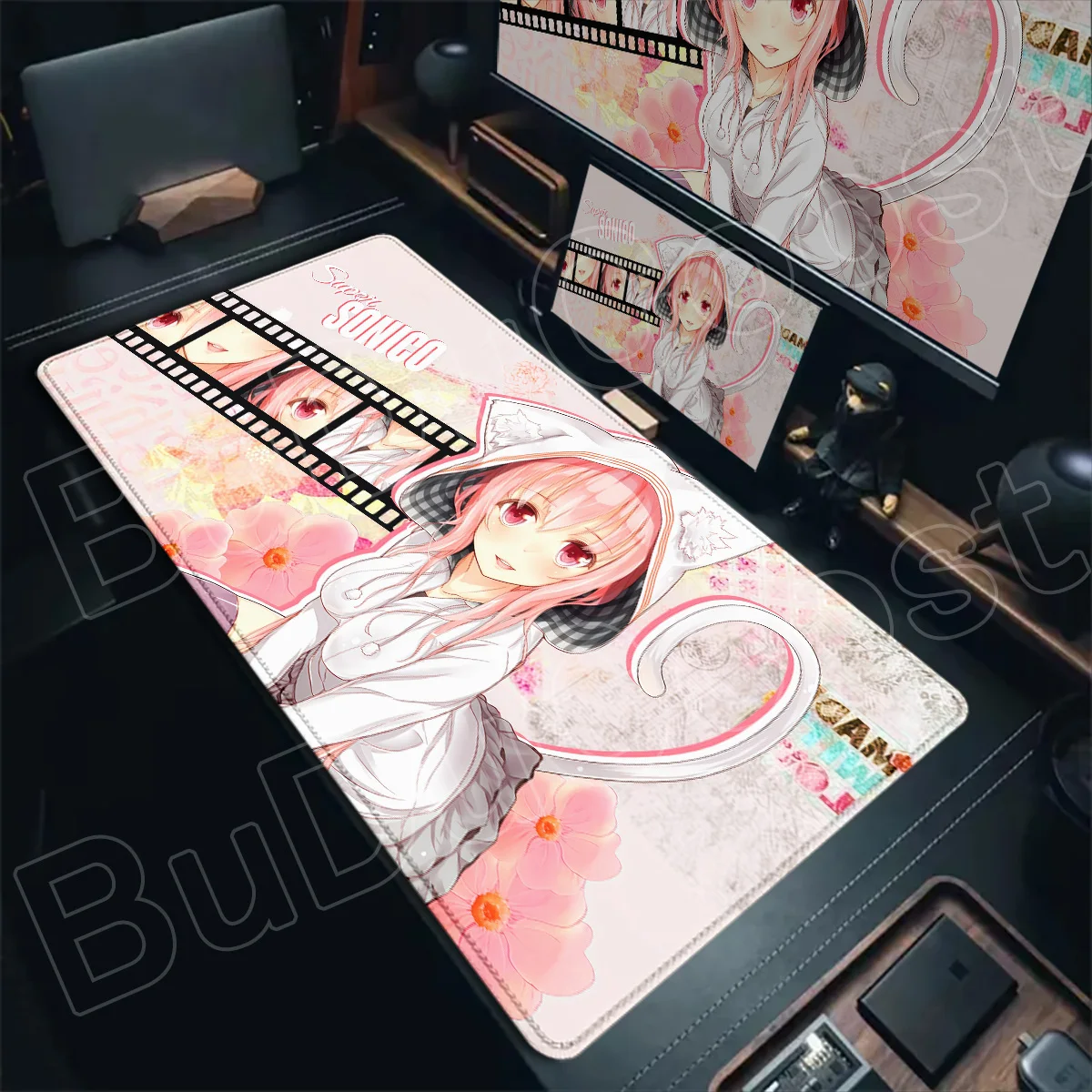 XXL Laptop Keyboard Mats Tabletop Carpet Kawaii Girl Super Sonico Large Non-slip E-sport Gaming Mouse Pads PC Rubber Accessories