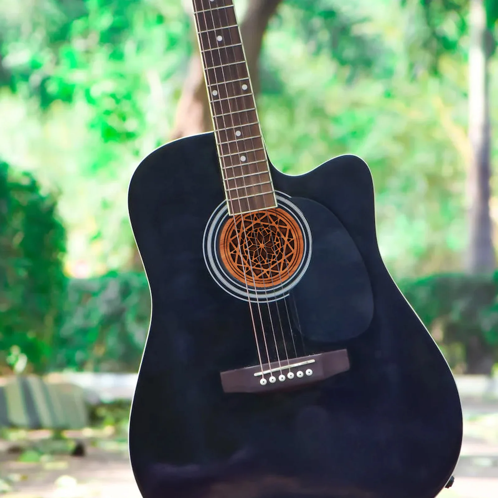 

Wooden Guitar Soundhole Cover Feedback Reducer Resonator Screen Decoration Accessories Block Unwanted Noise Easy Install Gift