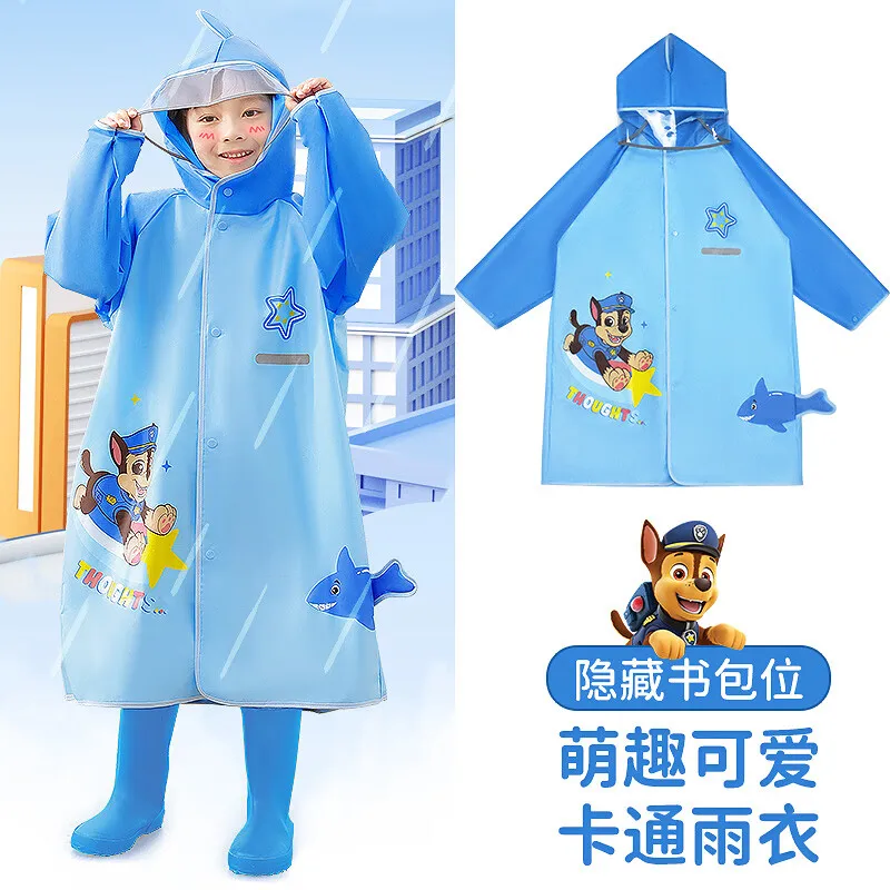 Original Paw Patrol Chase Skye Children's Cartoon Raincoat Outdoor Rain Gear Baby Poncho Goods Impermeable Students Schoolbag