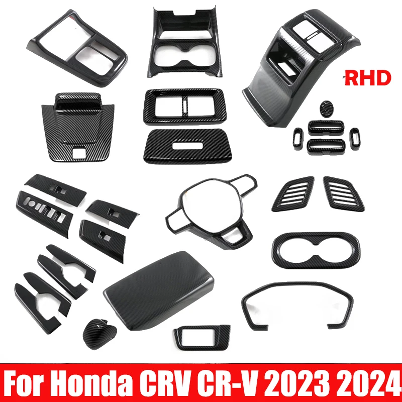 RHD For Honda CR-V CRV 2023 2024 ABS armrest window rise switch Steering Wheel Button Gear Shift Cover Trim interior Accessories