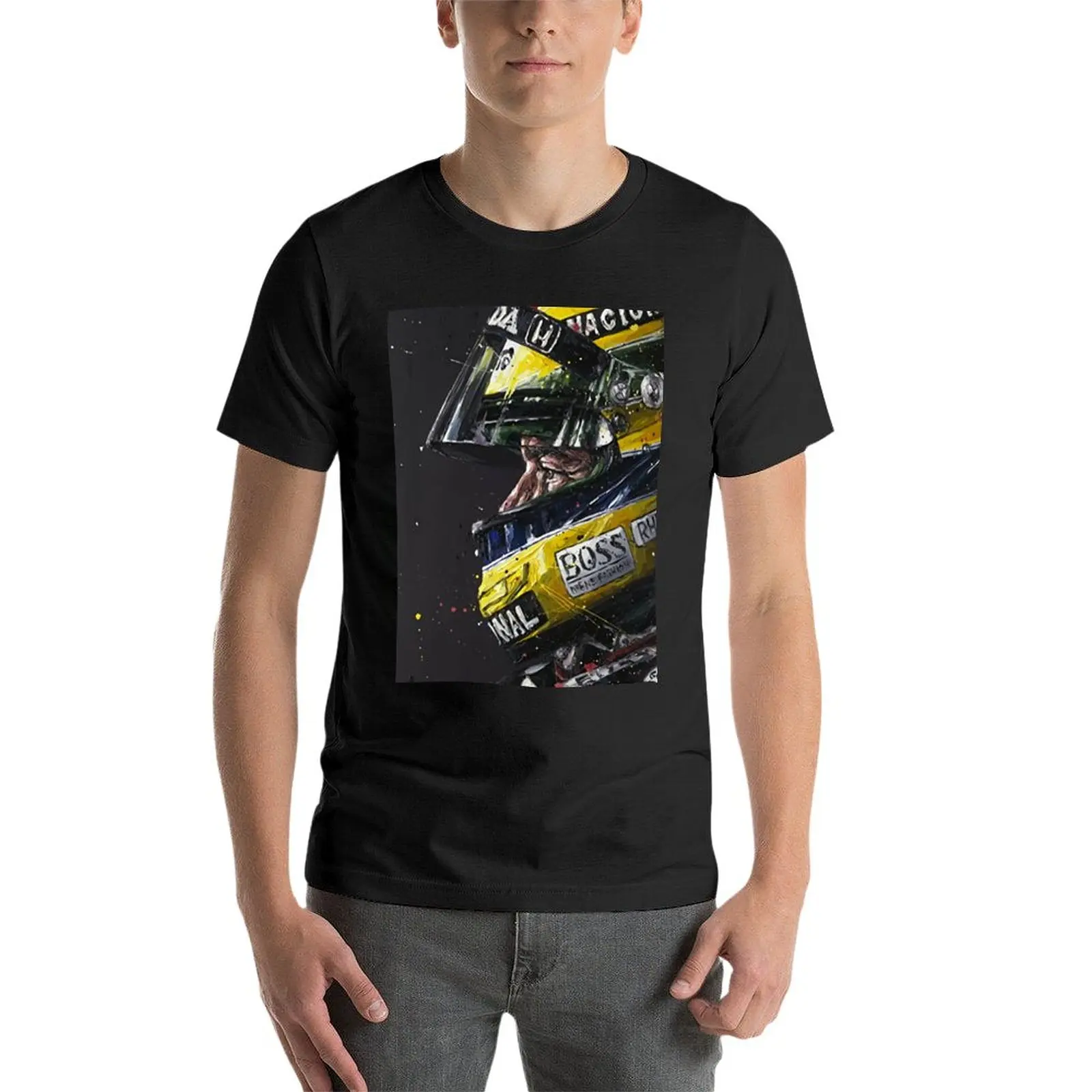 New Illustration Ayrton Senna Art T-Shirt quick-drying t-shirt graphic t shirts black t shirts for men