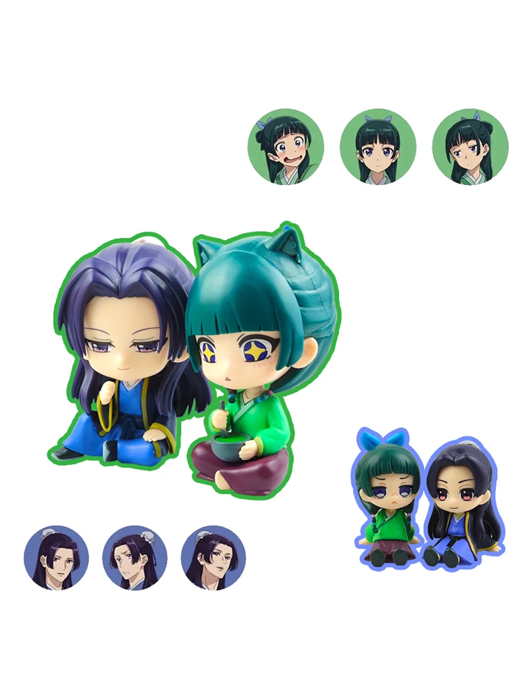 Version Q les journaux d'apothicaire Maomao Jinshi Mini figurine Anime périphérie Kawaii assis jouets bureau voiture ornements modèle cadeaux