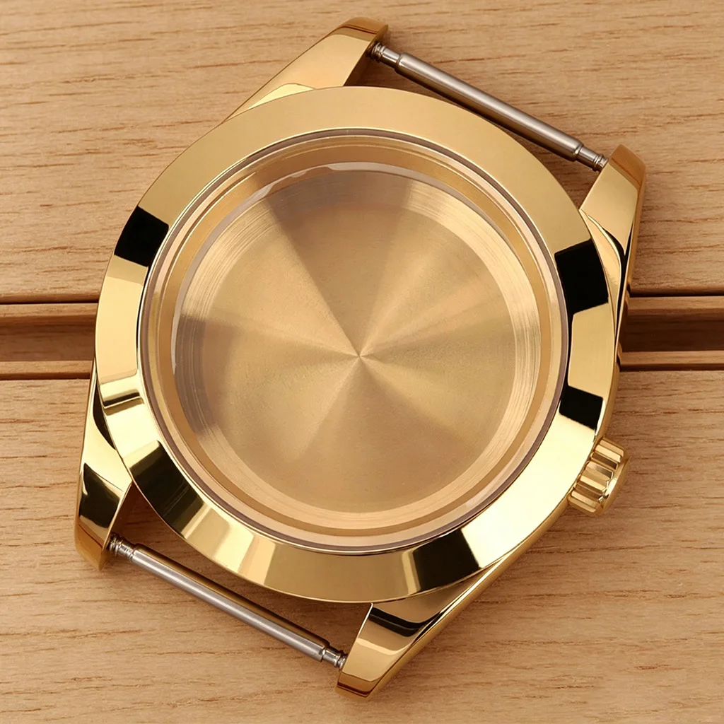 

Gold 36MM/39MM Bevel Edge Watch Case Sapphire Glass For NH35 NH36 NH38 Miyota8215 Movt 28.5mm Dial 316L Steel Case Repair Parts