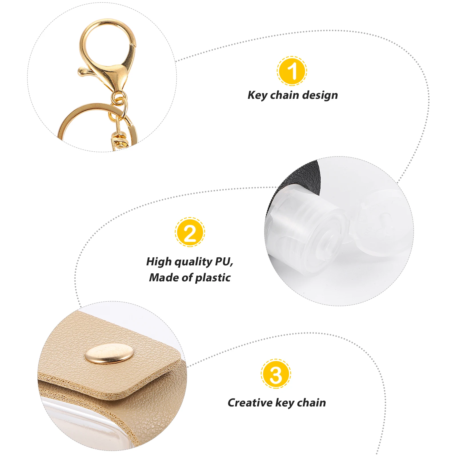 

2pcs Portable Bottle Cover Keychain Holder For Refillable Perfume Disinfectant Pu Waist Belt Travel Accessory Empty