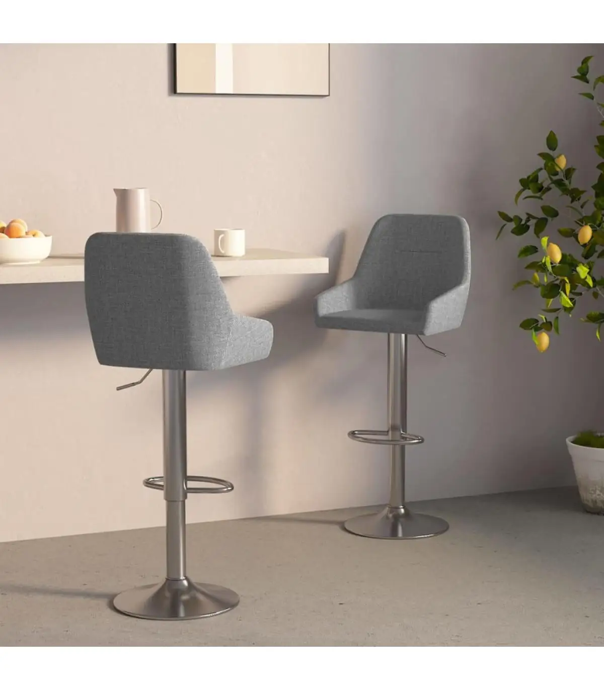 Kitchen stools kitchen stools 2 units dark gray fabric