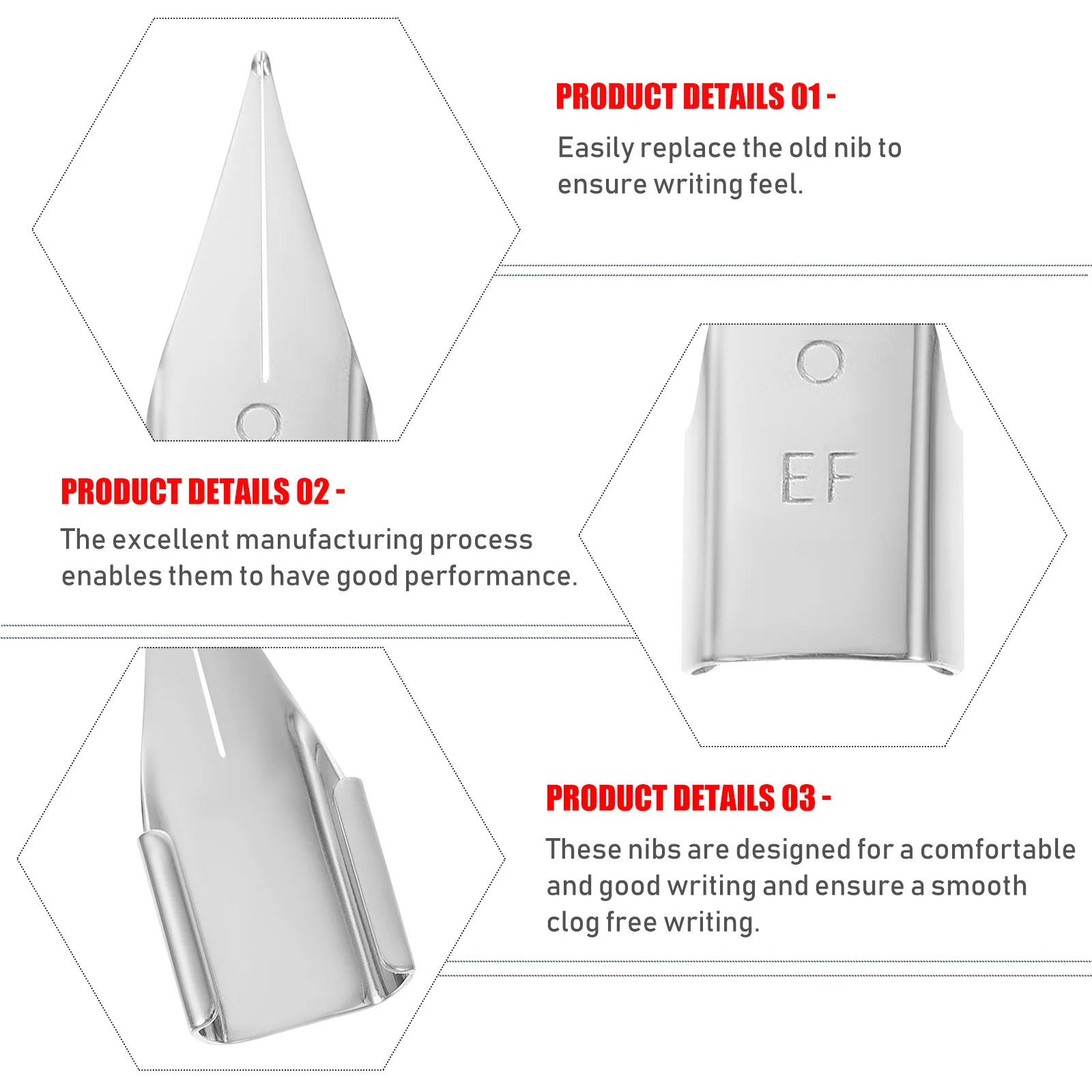 20 قطعة قلم حبر مناقير مادة ممتازة قلم الخط السلس للكتابة نصائح بديلة للطلاب أدوات مكتبية #2