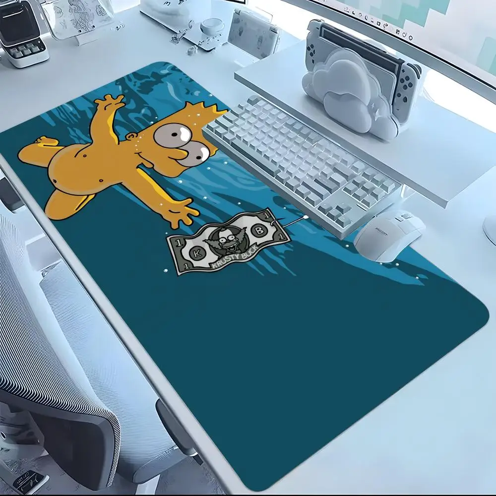 Cartoon The S-Simpsons-S Mouse Pad Mousepad Laptop Office Deskmat Large Black Gamer Non-slip Keyboard Rubber Mause Pad