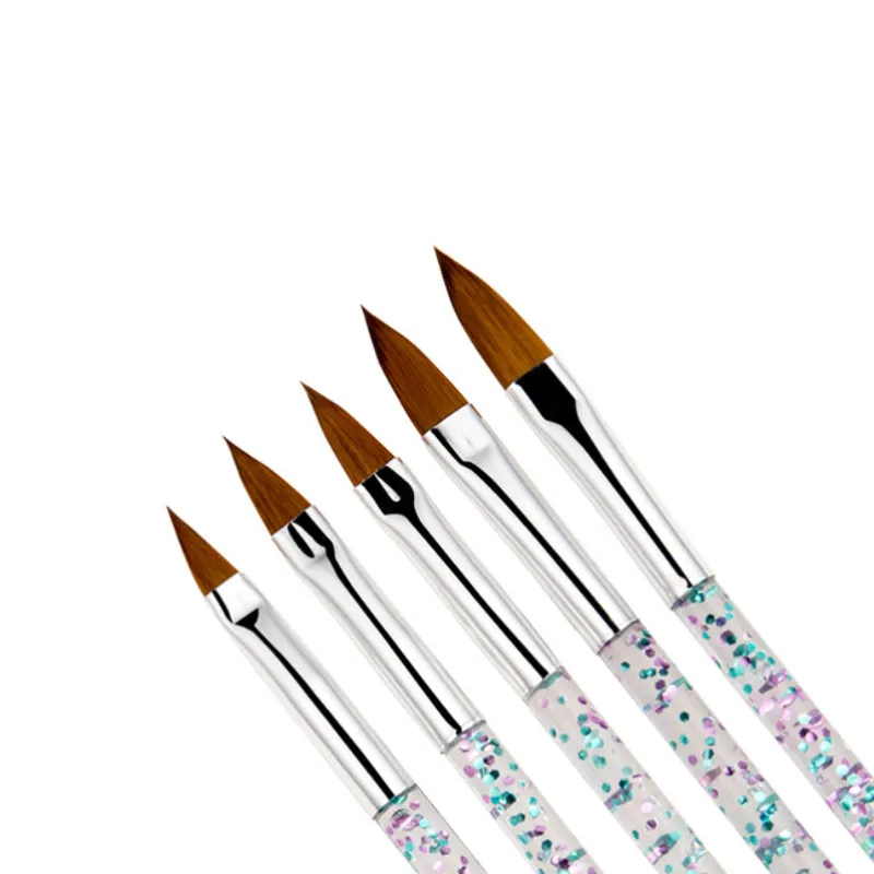 Newest 11/13/15/17/19mm Nail Art Crystal Brush UV Gel Builder Painting Dotting Pen Carving Tips Manicure Salon Tools