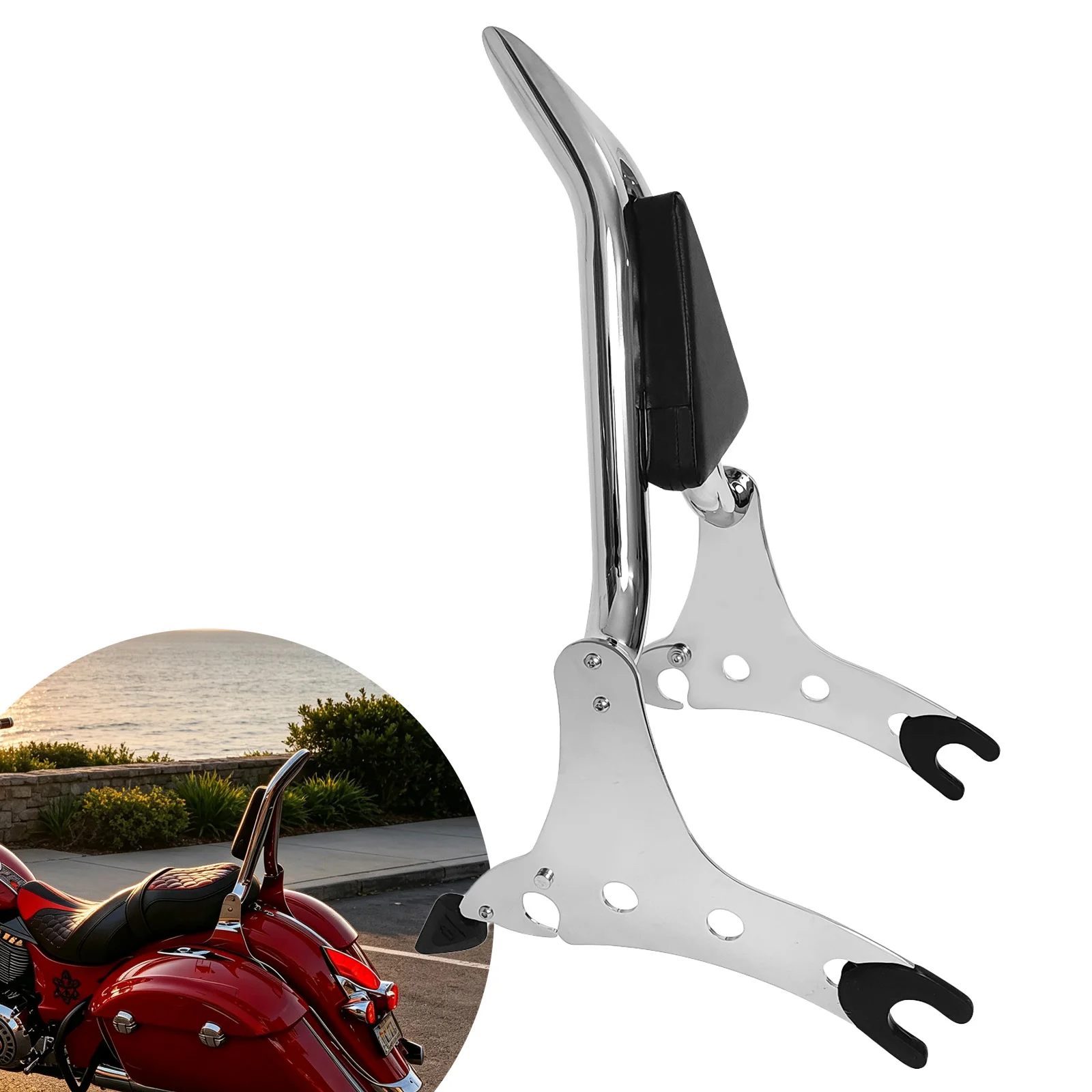 For Indian 2014-2024 Chieftain Roadmaster Springfield Challenger Dark Horse Motorcycle Backrest Passenger Sissy Bar