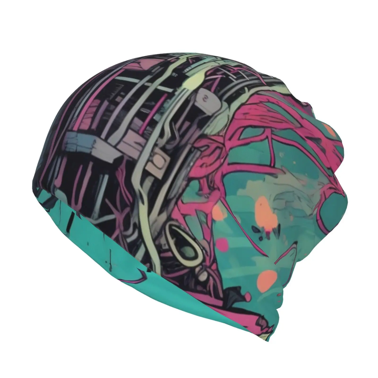 

Мужская и женская шапочка с напуском, мультяшная кепка с принтом черепа, шляпа в стиле хип-хоп, головные уборы, шапки, тюрбан унисекс