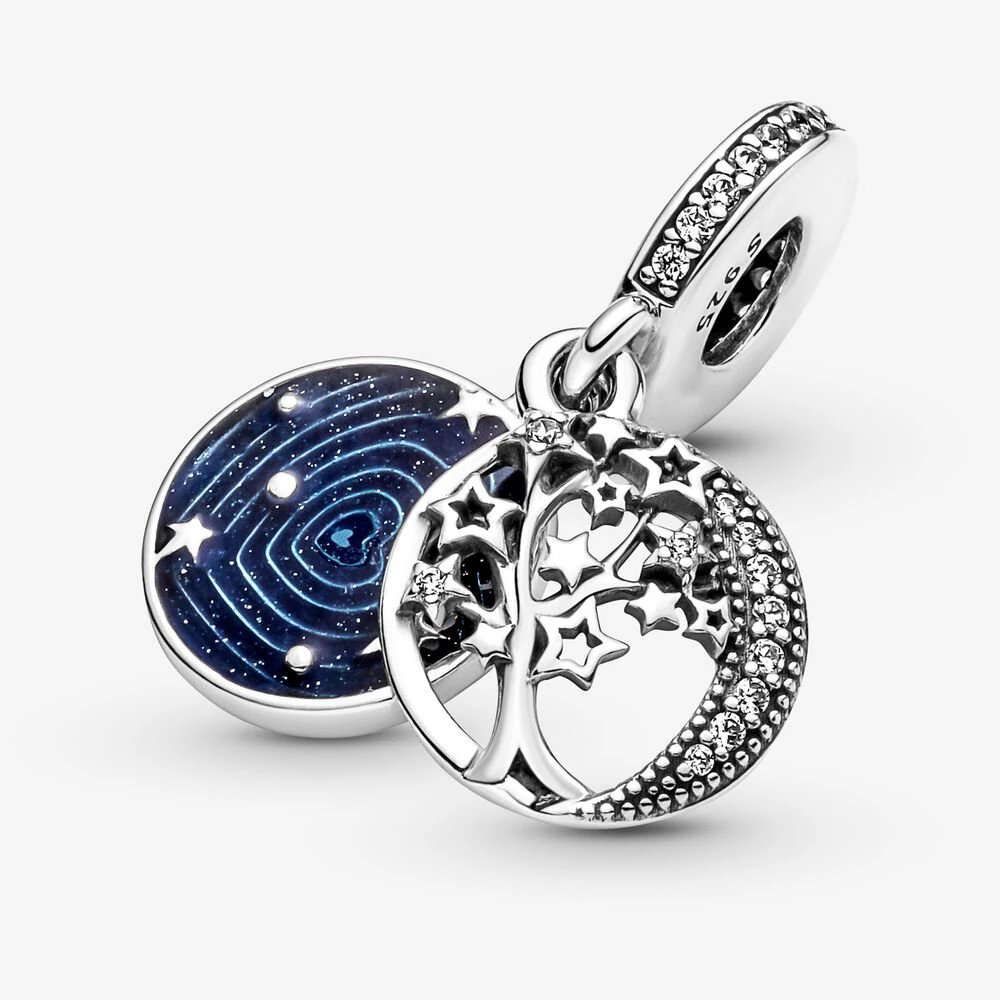 New 925 Silver Romantic Starry Night Moon Sun Pendants Charms Beads Fit Original Pandora Bracelet DIY Jewelry For Women 2024