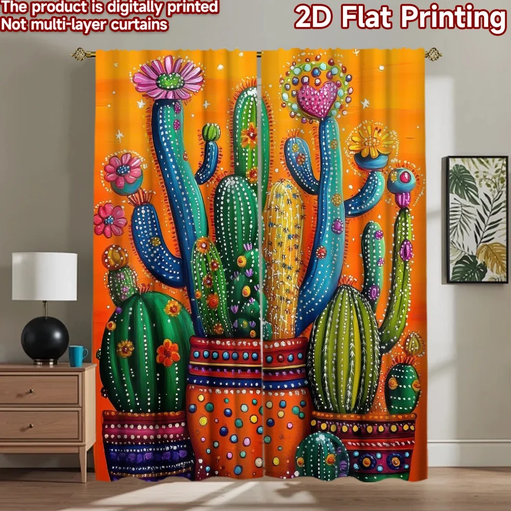 

1pc 2D flat Photography Backdrop Popular Tapestry Colorful Cactus Garden 100% Polyester Anniversary for Suitable for bedroom,