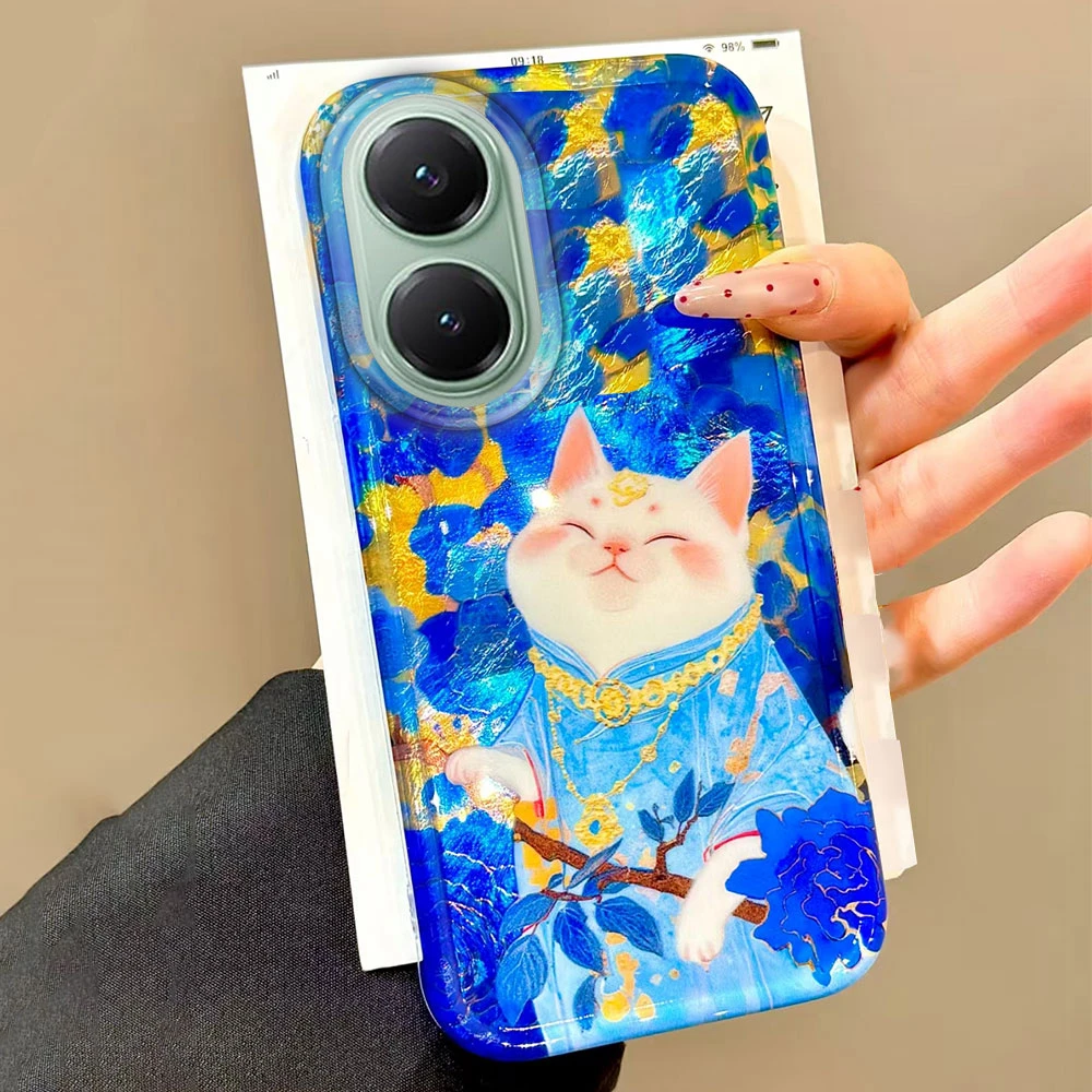 Lucky White Cat Vortex Textur Frauen Mädchen Handyhülle für Xiaomi Poco X7 X6 X5 M6 Pro X3 NFC M5S C75 C71 C65 C61 Shell TPU Cover