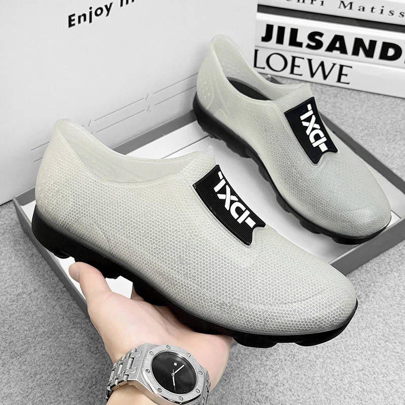 Low-Top Men's Summer Short Rain Boots Fashionable Outdoor Waterproof Non-Slip Lightweight Work Shoes Thick Bottom Rubber
