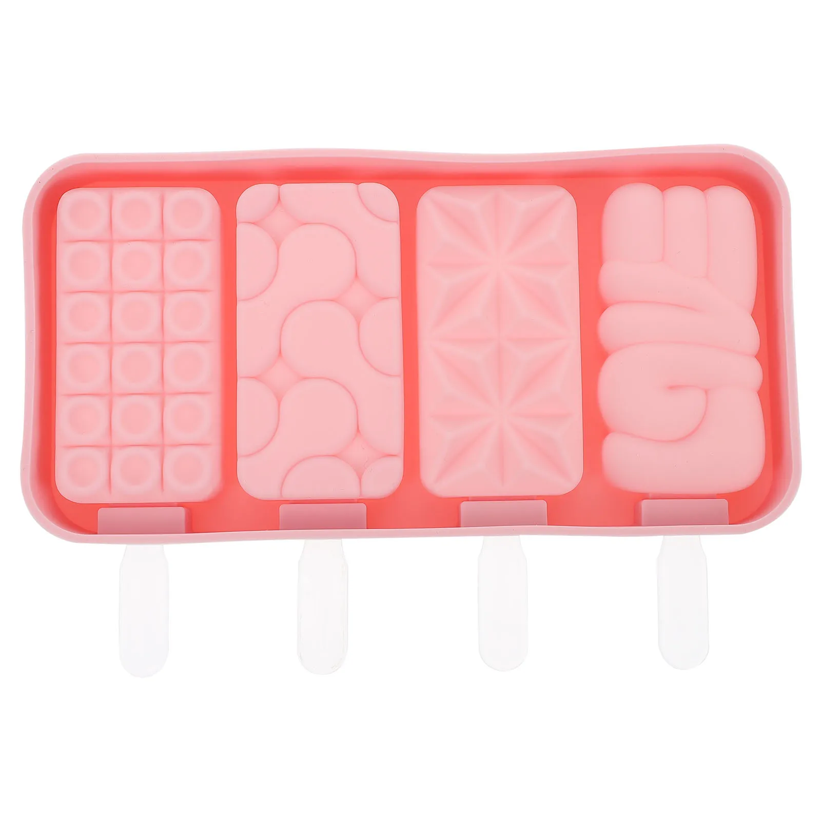 

1 set Reusable Silicone Ice Cream Mold Pink DIY Homemade popsicles kitchen food molds chocolate maker cartoon shape summer
