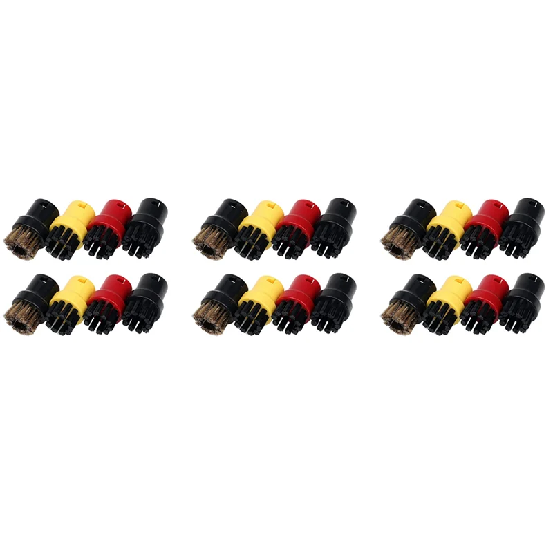 

B46B-24Pcs Nylon + Brass Wire Brush, Steam Cleaning Nozzles For Karcher SC1 SC2 SC3 SC4 SC5 SC7 CTK1 Steam Cleaner