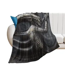 Hr Giger - Necron IV Throw Blanket Travel Custom Blankets