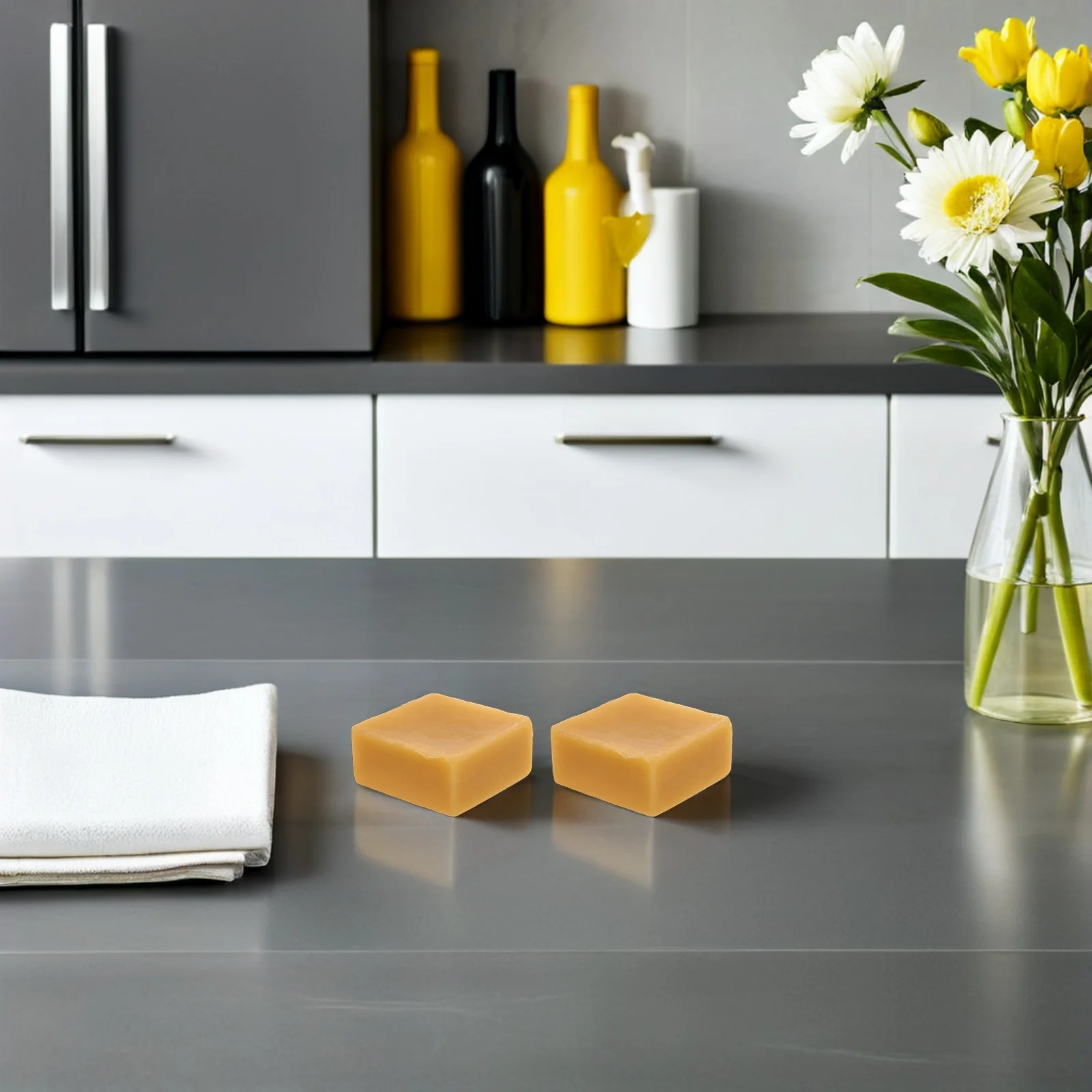 

2pcs Natural Beeswax Blocks Light Yellow For Wood Furniture Polish Cleaning Restoration Shine Protection Floor Cabinet Desk Care