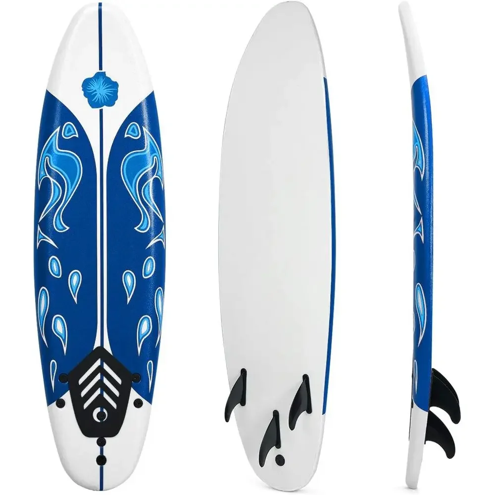 6T Inflatable Stand Up Paddleboard with Removable Fins & Safety Leash, Ideal for Teens, Adults, and Beginners