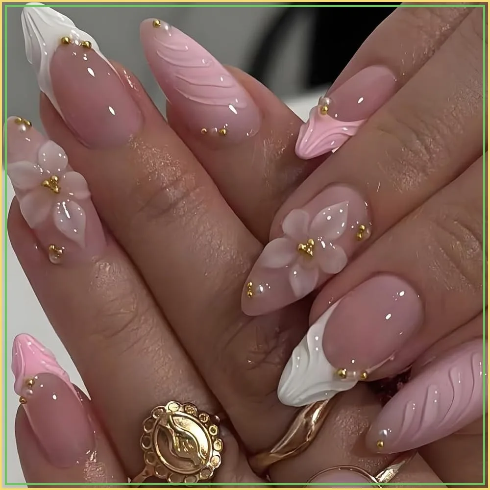 

24PCS Press on Nails Short Square Fake Nails Glossy Acrylic Nails Full Cover False Nails with Glue