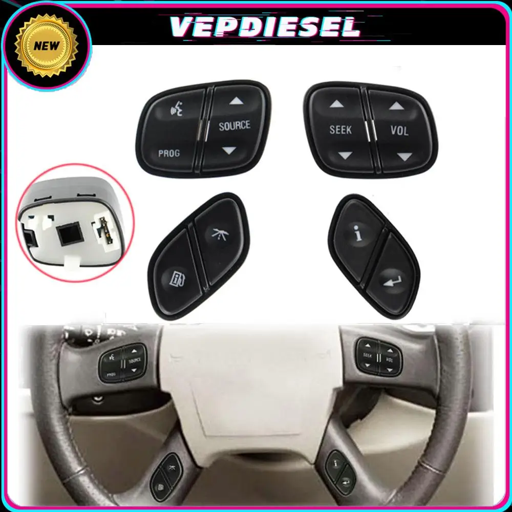 

21997738 21997739 4x Car Steering Wheel Switch Control Buttons For Chevrolet Silverado 2003-2007 1999442 1999443 Car Accessories