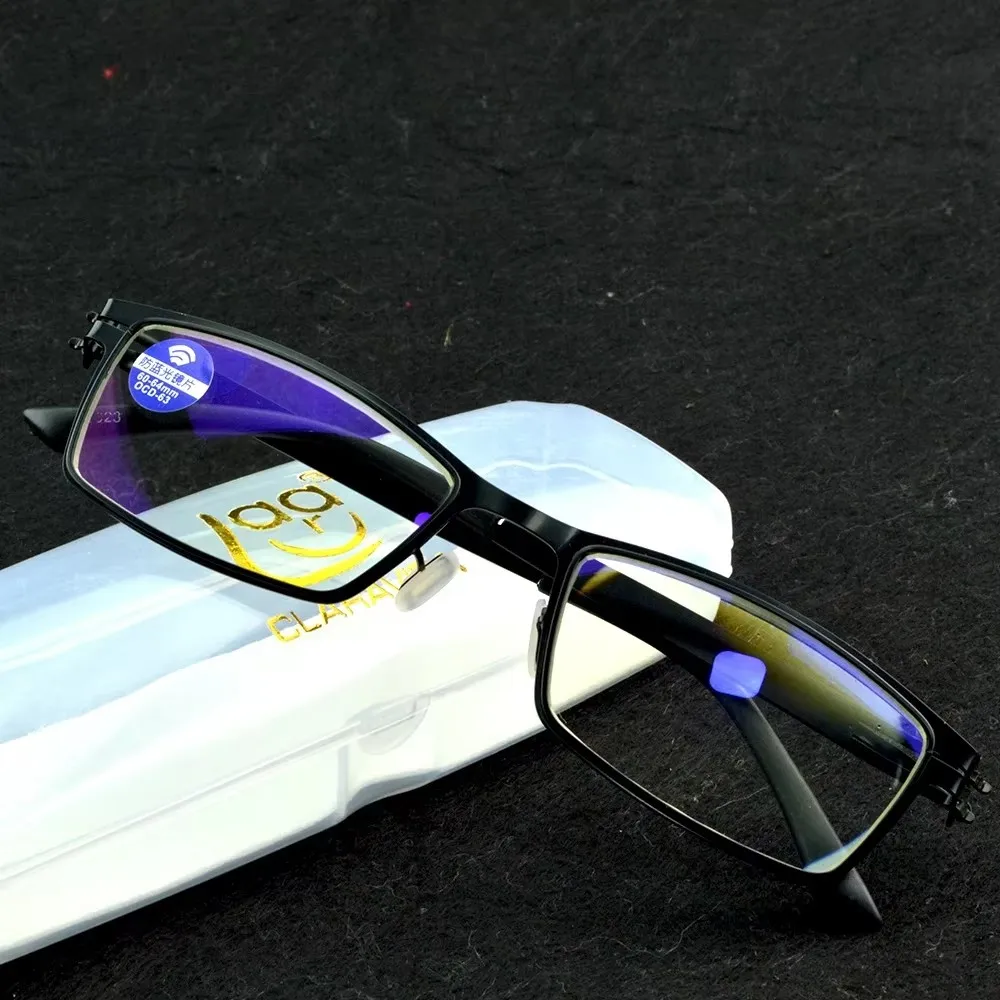 

NOMANOV Black Square Hingless Silicon Nose Pad Anti Slip Blue Ray Resistance Reading Glasses Men Women +1 +1.5 +2 +2.5 +3 +3.5