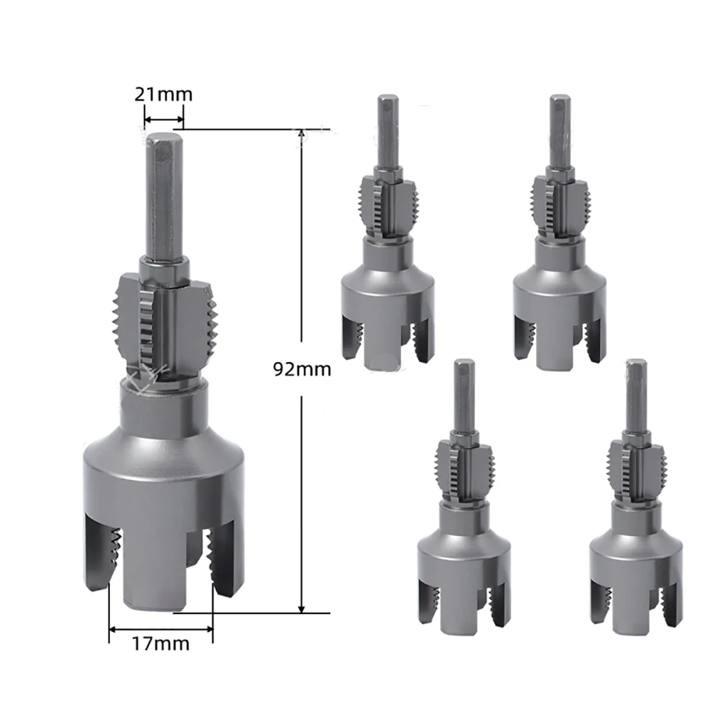 5pcs PPR Water Pipe Internal and External Thread Opener, Electric Drill 4/6 Points Water Pipe Electric Tapping Die Tool