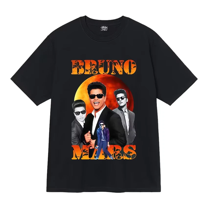 المغني برونو المريخ 24k جولة سحرية موضة طباعة تي شيرت محب رجل إمرأة الهيب هوب تي شيرت عادية الصيف الفكاهة القطن تي شيرت #5