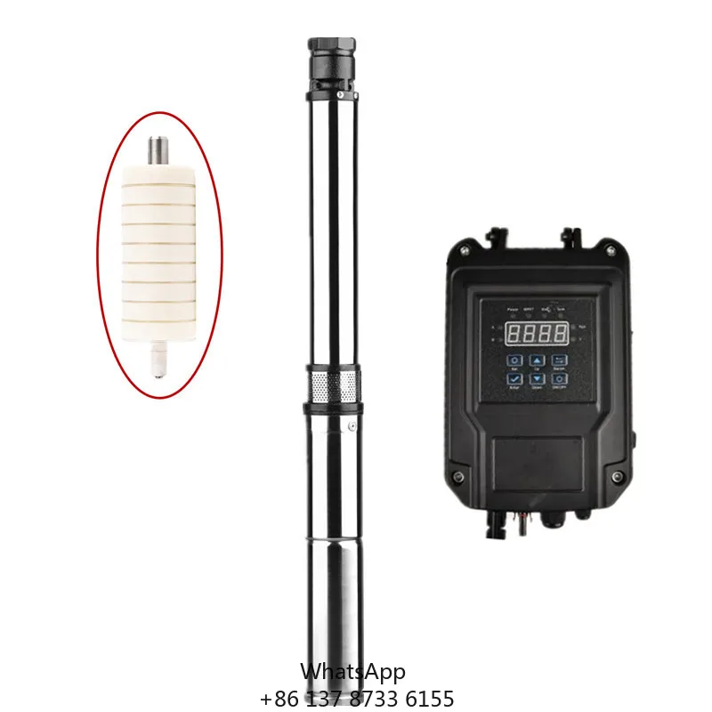 Brushless Deep Well Submersible Household Well Water Solar 72V High Lift Small Diameter Stainless Steel Deep Well Pump 3 Inches