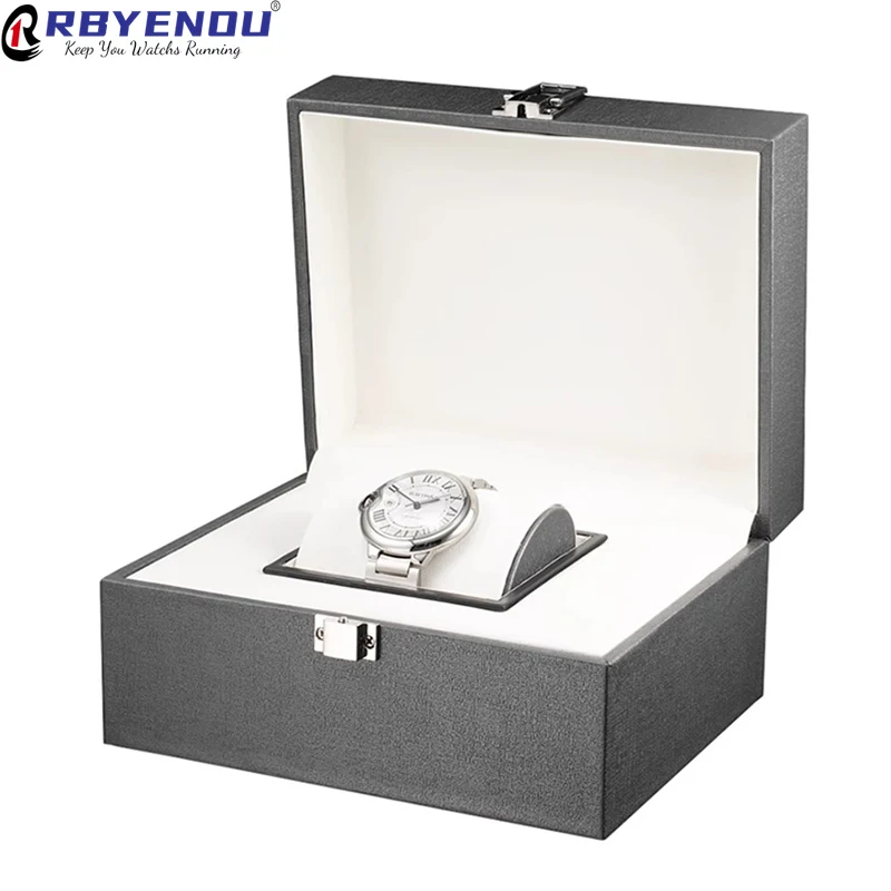 OEM Exquisite Leather Watch Case Single Custom Logo Bracelet Jewelry Display Box Buckle Watch Protection Storage Case Gift Pack