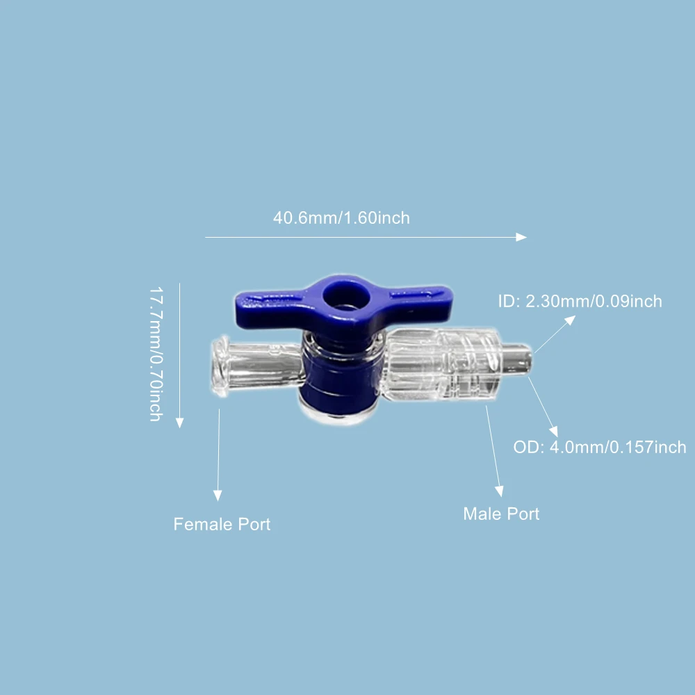20PCS Plastic Two-Way Stopcock Valve Non-Leaking Sample Loop Ideal for Home Improvement And General Repair