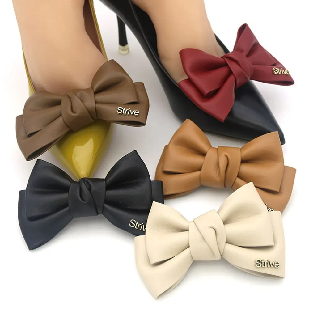 2pcs Women High Heel Accessories Leather Charm Buckle Shoe Clip Shoe Decorations Removable