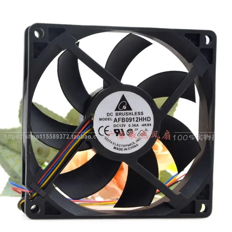 

Delta 9 9020 12V 0.36A Double Ball 4-Pin PWM Temperature Control CPU Cooling Fan AFB0912HHD