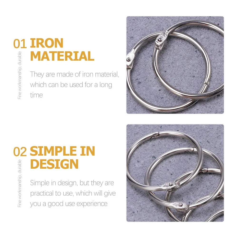 10Pcs Heavy Duty Metal Binder Rings 2 Inch for Office School Home Use Wear Resistant Reusable Book Rings Daily Planner Paper