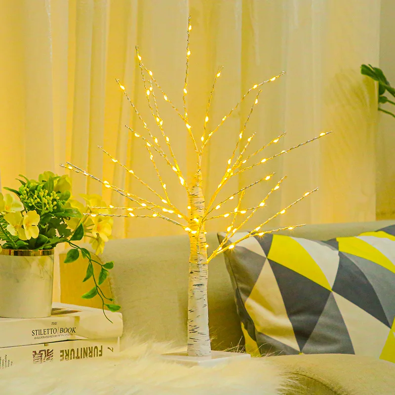 Birch Tree Light Glowing Branch Light Night LED Light Suitable for Home Bedroom Wedding Party Christmas Decoration USB/3*AA