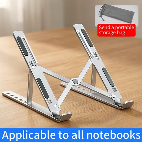 Aluminum Alloy Laptop Holder Stand Adjustable Foldable Portable for Notebook Computer Bracket Lifting Cooling Holder Non-slip