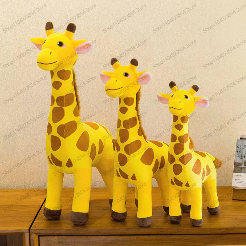 New Giraffe Plush Toy Cute Cartoon Stuffed Doll Kids Graduation Gift Exchange Doll Soft Fluffy Home Bedroom Decor For Girls Boys
