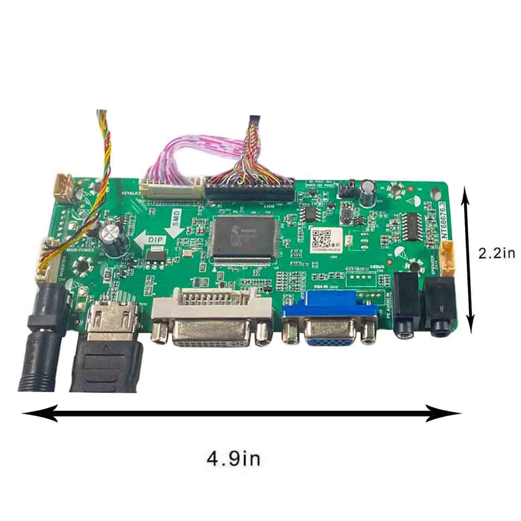 لوحة تحكم صوتية عالية الدقة MI ، DVI ، VGA ، "، t116vdsp03 ، x led ، 1000nit شاشة LCD