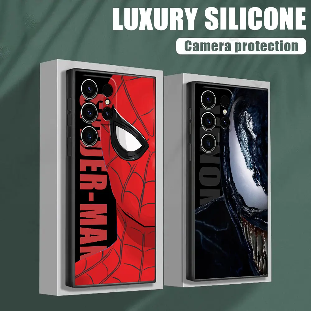 

Marvel Spiderman Ironman Venom Phone Case for Samsung Galaxy S26 S25 Ultra S24 S23 Ultra S22 Plus S21 S20 S21 FE S26 Soft Funda