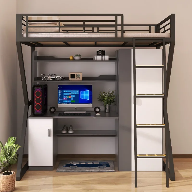 Bed Under Table Conjoined Apartment Student Dormitory with Wardrobe Desk Bed