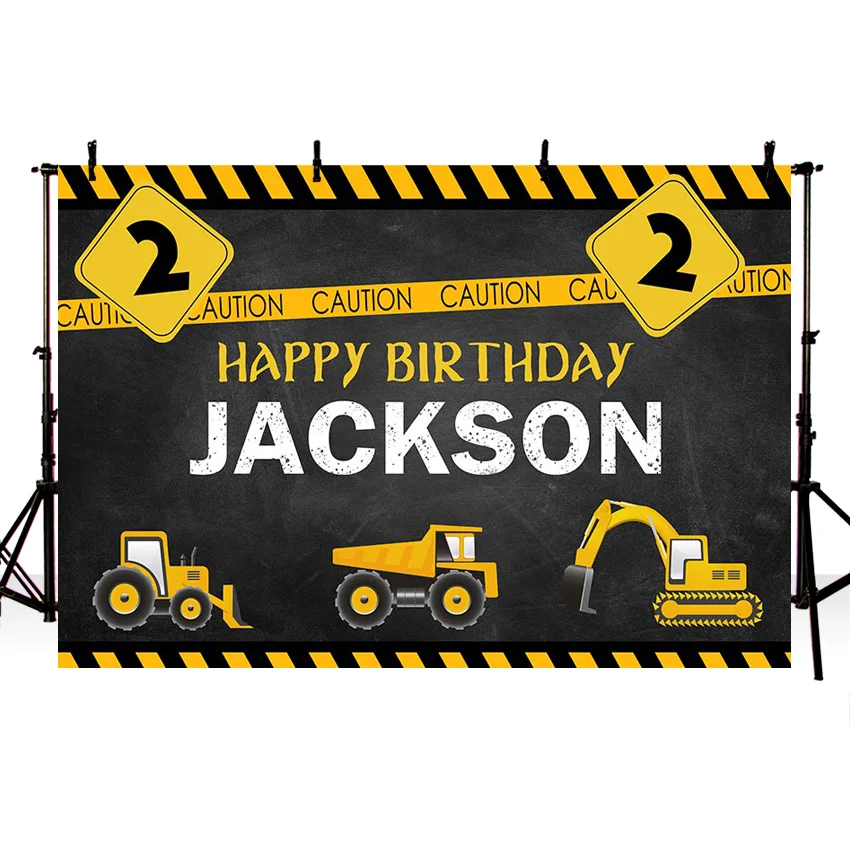 Mehofond شخصية الصبي عيد ميلاد خلفية حفارة البناء جرار شاحنة ديكور خلفيات للتصوير الفوتوغرافي استوديو فوتوكويد