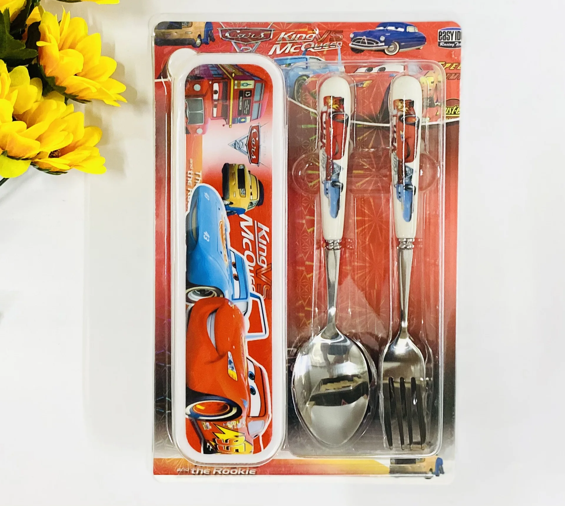 Disney frozen Mickey Mouse Cartoon  fork set snow White  girls Princess Sophia Feeding cups