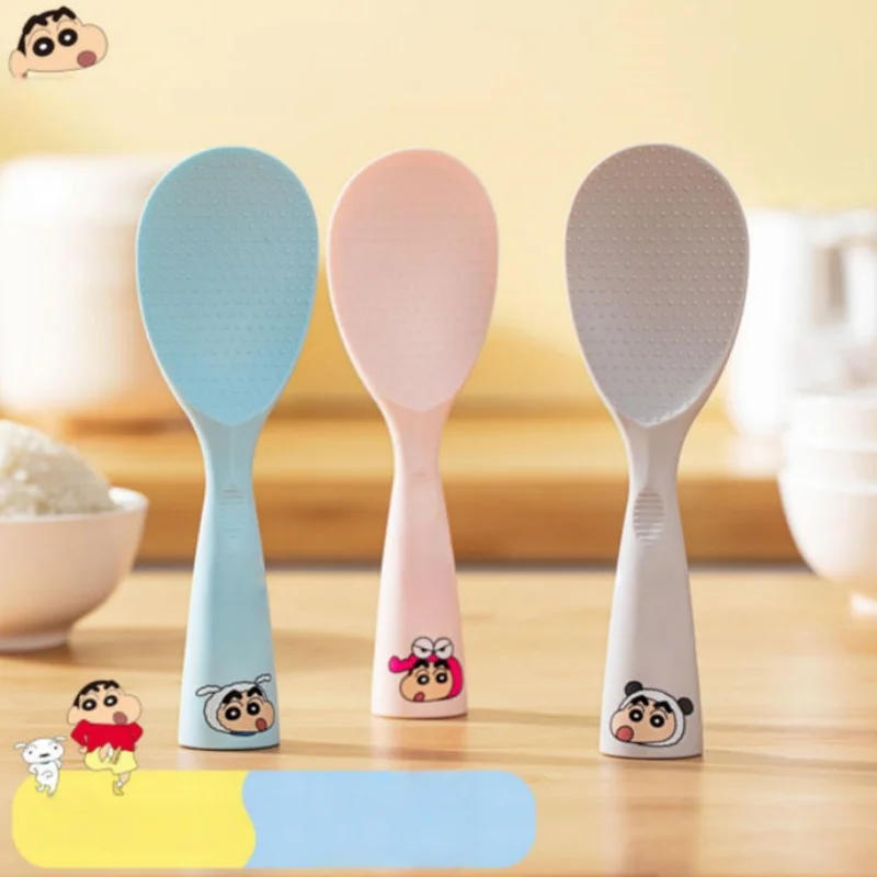 

New Crayon Shin chan Rice Spoon Stand up Rice Scooter Cartoon Girl Heart Stand up Scooter Non stick Rice Spoon Household Spoon