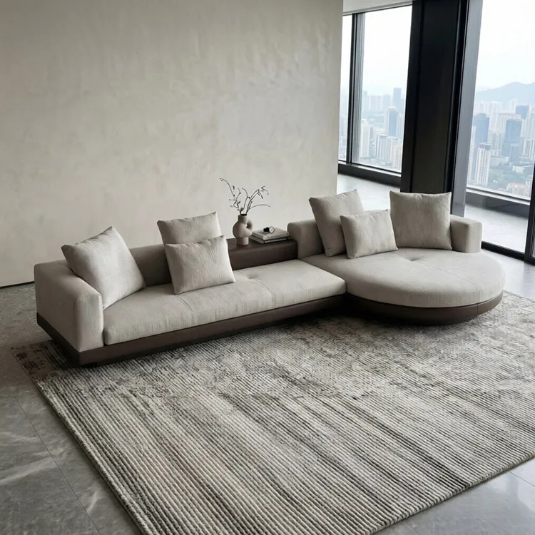 Modern simple hotel lobby sofa L-shaped corner sofa Sales office Homestay model room Living room Reception sofa
