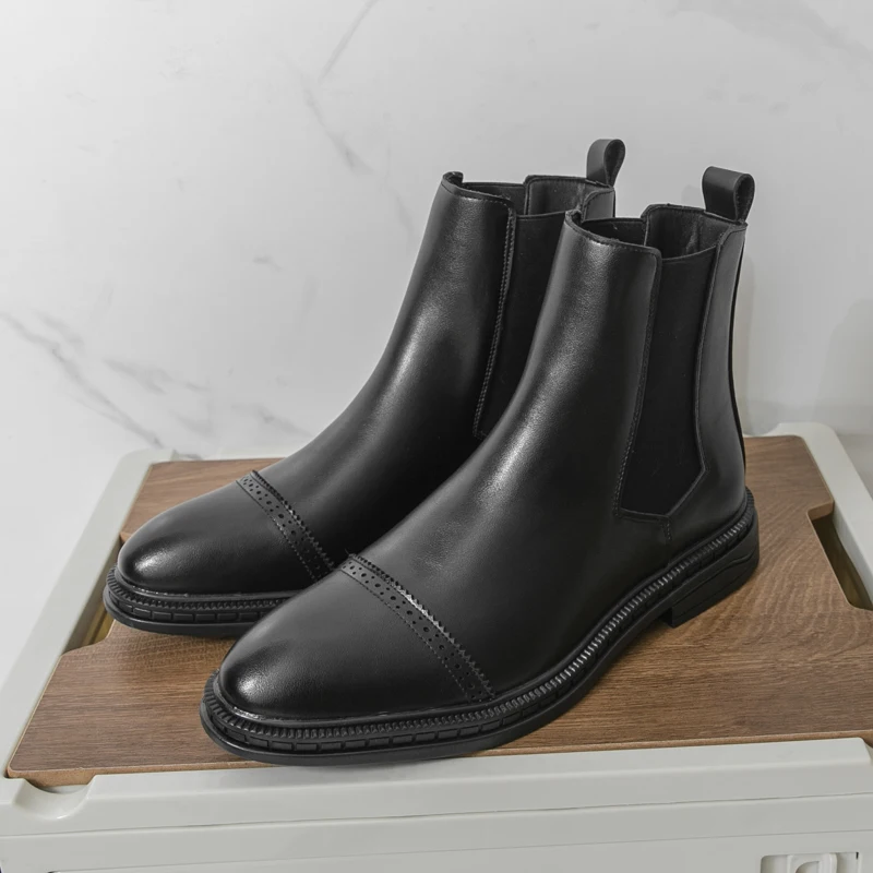 

Новинка 2025, мужская обувь, повседневные ботинки большого размера, модные высокие ботинки челси, корейские модные яркие ботинки