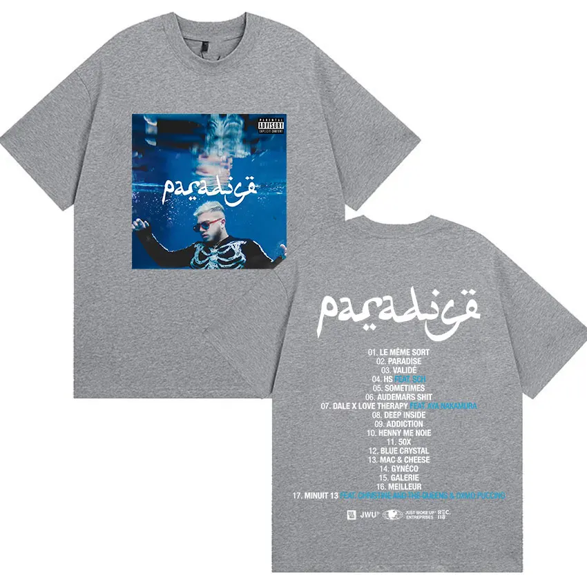 مغني الراب هامزا جولة 2025 غلاف الألبوم تي شيرت رجالي الهيب هوب القوطية قصيرة الأكمام تي شيرت موضة عالية الجودة المحملة #5