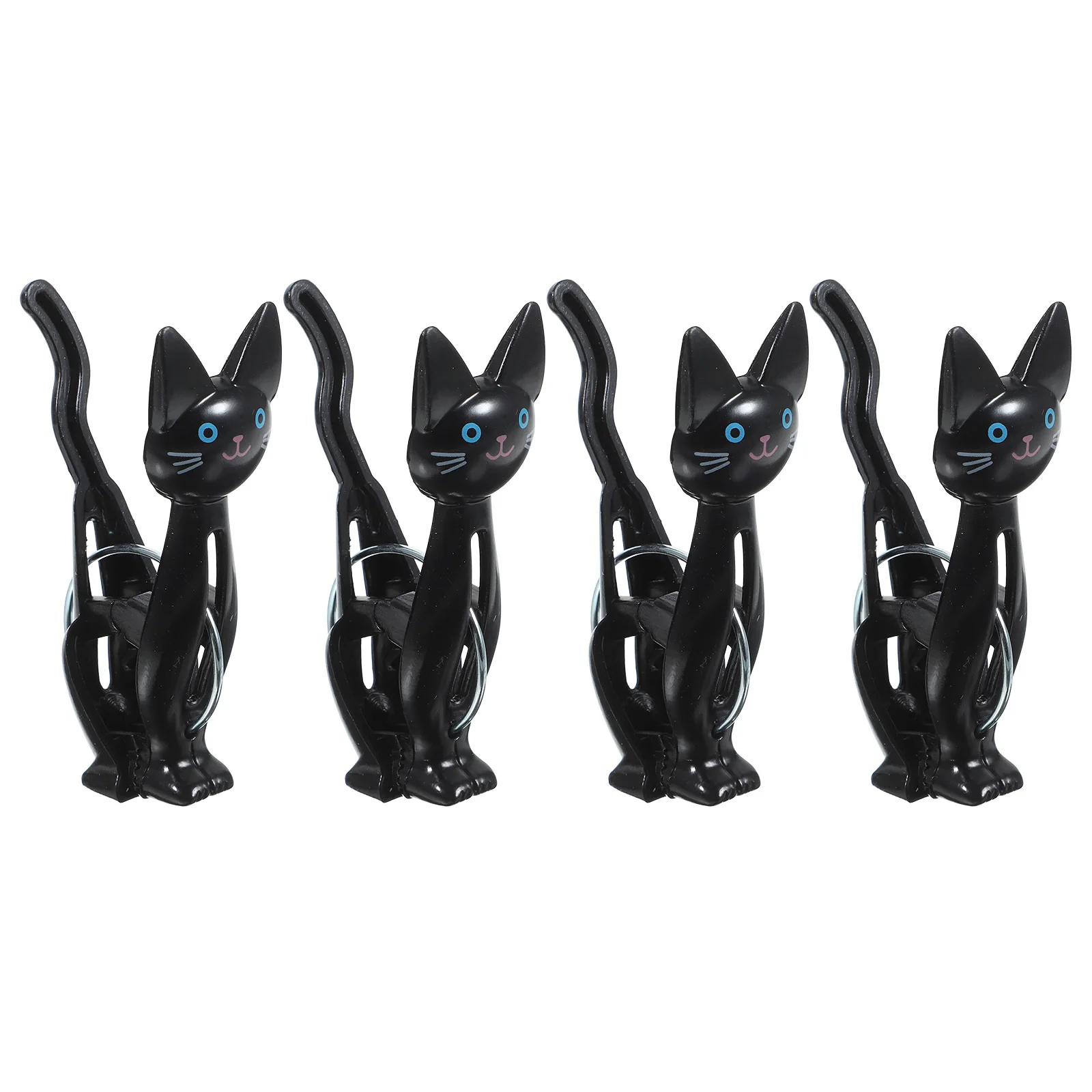 4Pcs High Elasticity Cat Shape Clothes Clips Windproof Plastic Towel Clips for Beach Towel Quilt Fixing Clamp Multipurpose